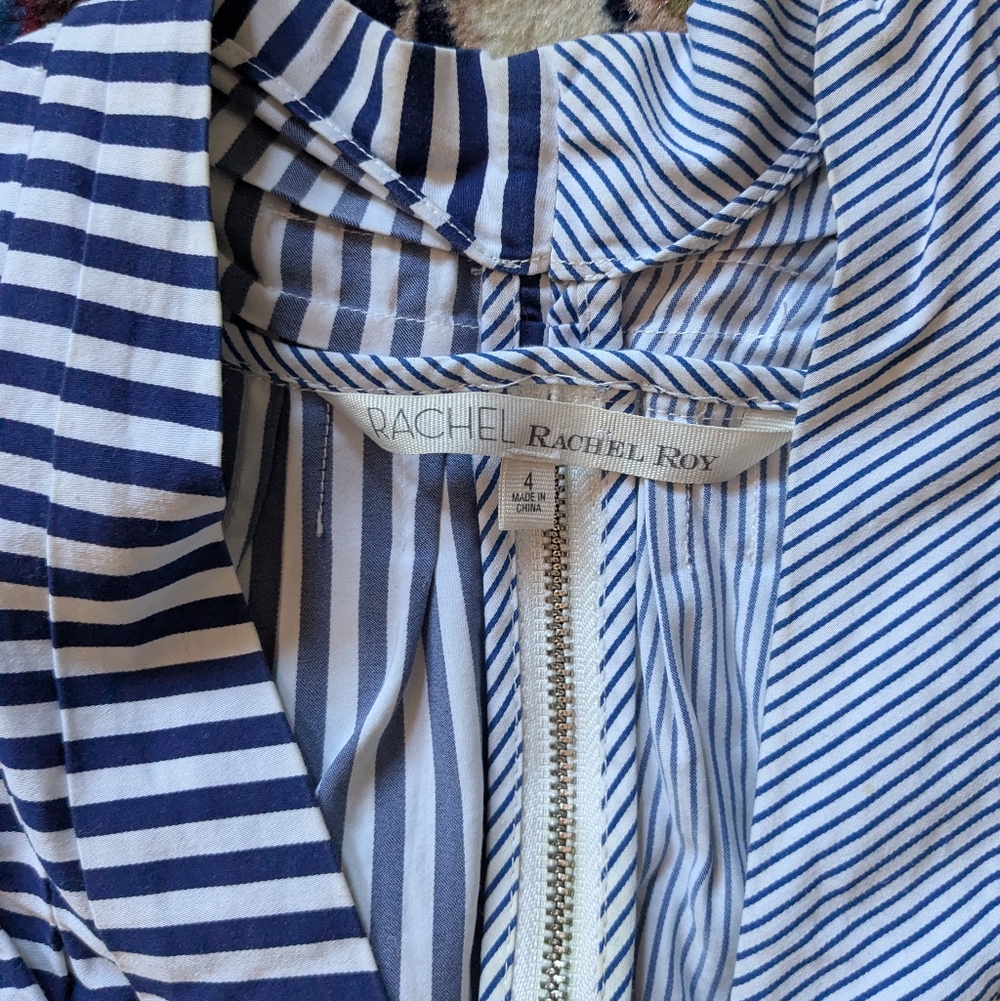 Rachel Roy Striped Asymmetrical Sleeveless Halter Top